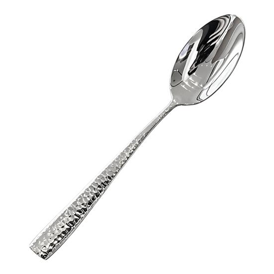 Western Food Tableware Stainless Steel Serrated Steak Knife Sharp Fork Tines Curved Spoon Dishwasher Safe Hammered Texture