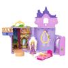 Mattel Disney Princess Rapunzel and the Tower Castle Mini Doll House Pretend Play Playset with 1 Mini Doll for Ages 3 and Up Purple JDP61 (Stacking