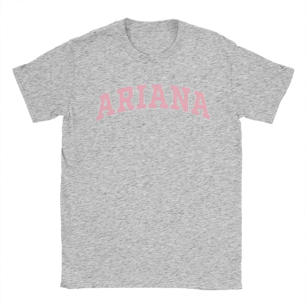Мужская футболка Ariana Grande с розовым логотипом Fun Tees С коротким рукавом Круглый вырез Чистый хлопок Большие размеры Топы