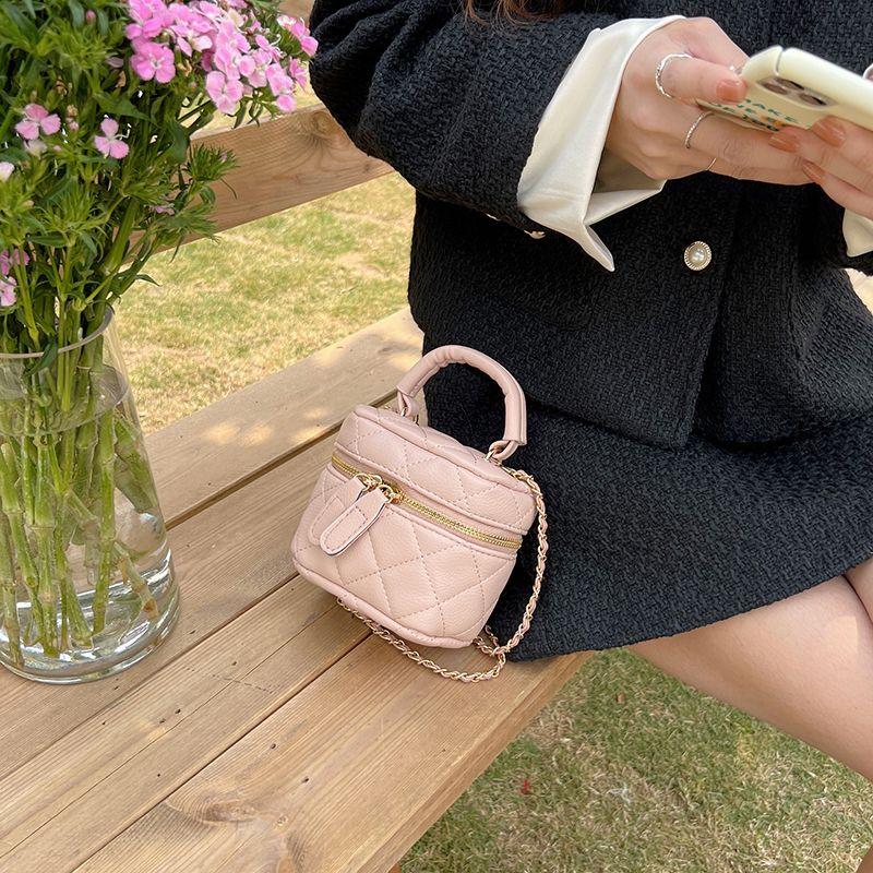 Стеганая сумка-сатчел Классический стиль На одно плечо Мини-сумка для помады