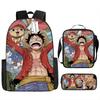 ONE PIECE Student School Bag Luffy Cartoon School Bag Boys Pencil Bag Voyage King Explosion