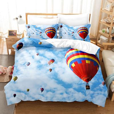 Комплект постельного белья с изображением воздушного шара Queen King Size, 3D Blue Sky White Cloud, детский комплект постельного белья из полиэстера для мальчиков и девочек