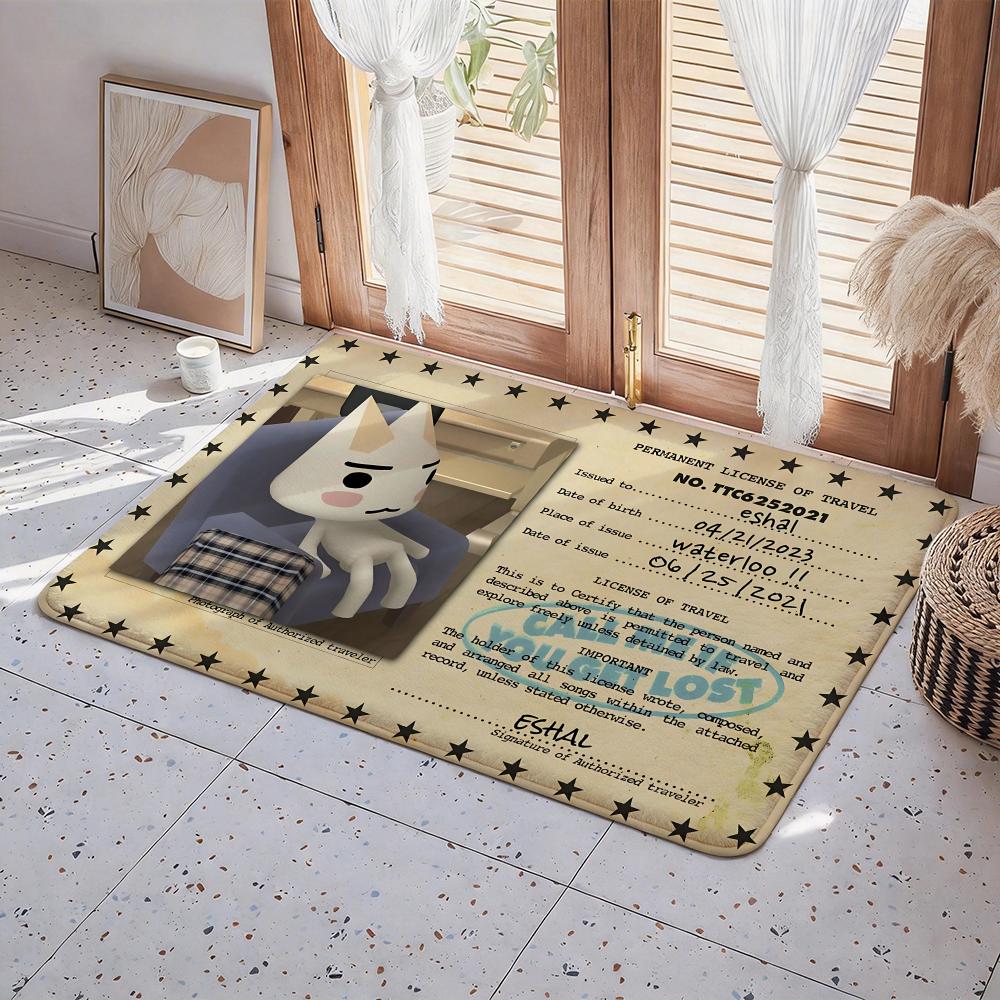 I Inoue T Toro CUTE Cat Floor Mat Eco  Flannel Doormat Non Slip Odorless Indoor Floor Rug Soft Short Plush Home Mat