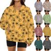 Women's Fashion Retro Floral Print Long-Sleeve V-Neck Sweatshirt