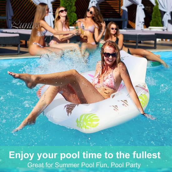 Надувной надувной матрас для бассейна с подголовником. U-образное кресло для плавания с подсветкой, меняющей цвет. Двойной подлокотник и подстаканник. Водный диван с принтом.