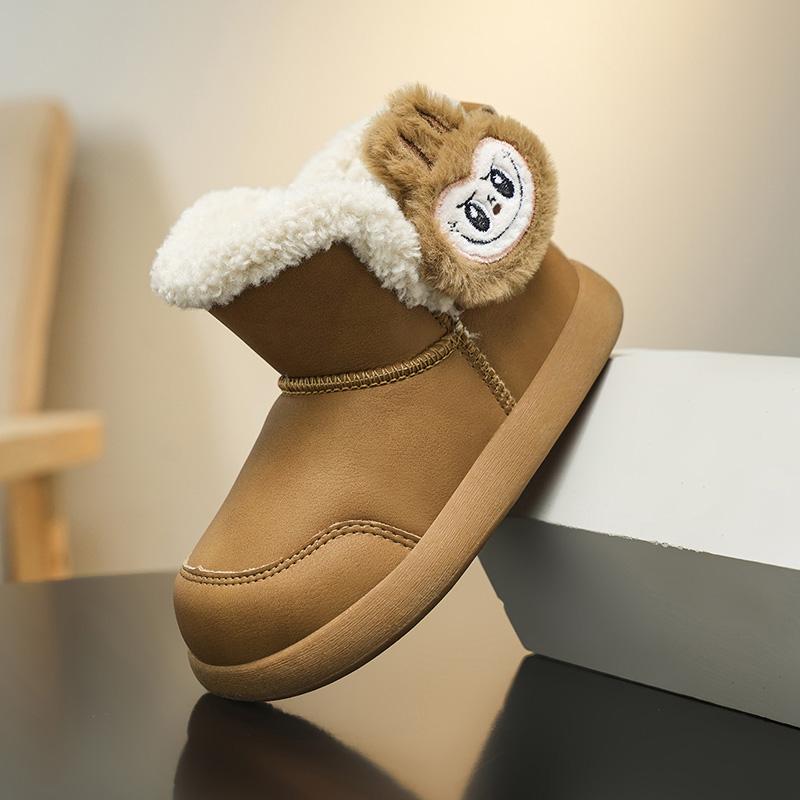 Labubu Этнический стиль Зимние Снежные Ботинки для Мальчиков и Девочек, Сделаны из Большого Хлопка и Плюшевой Изоляции Обувь