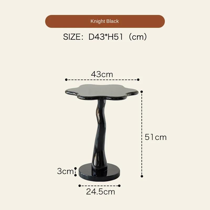 Nordic Modern French Petal Edge Table Журнальный столик Ретро Гостиная Диван Угловой Спальня Кремовый Светлый Роскошный Маленький Столик Новинка 2025