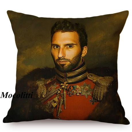 Military Generals Oil Painting Art Decorative Throw Pillow Case Celebrity Star General Costume Design Bedroom Sofa Cushion Cover