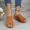 Sandals Women Plus Size 35-43 New Retro Summer Flat Casual Outdoor Beach Slippers Female Wedge Platform Orthopedic Slides