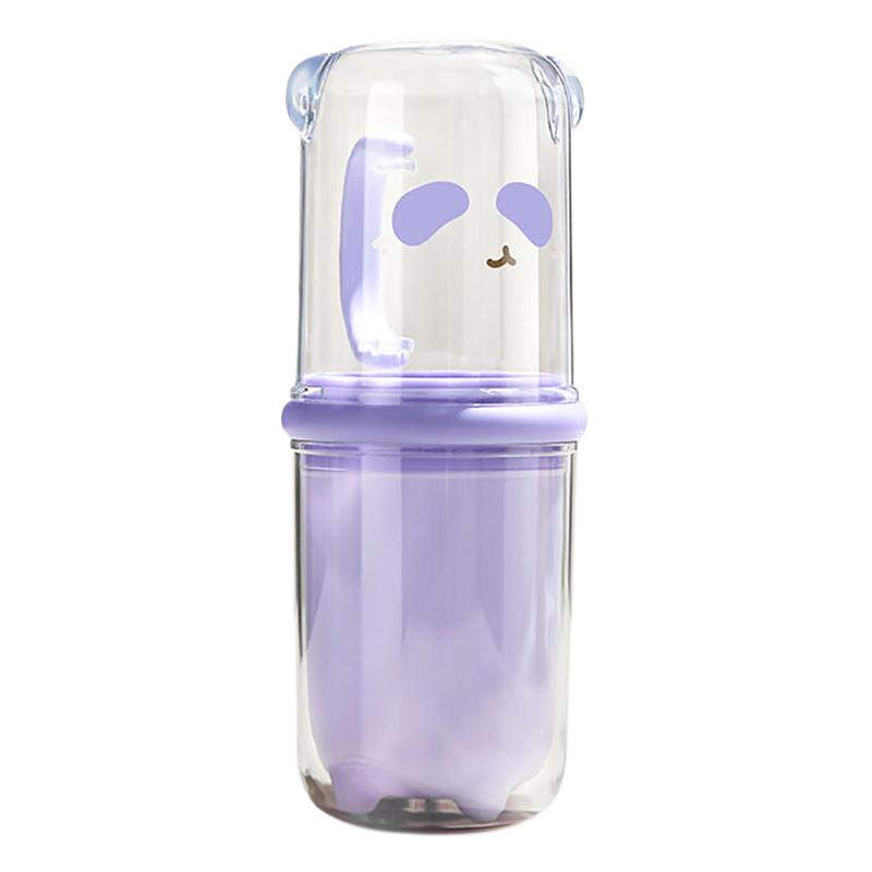 Travel Cartoon Toothbrush Storage Box for Kids 2 Mouthwash Cups Toothbrush Case Set for School and Vacation Use