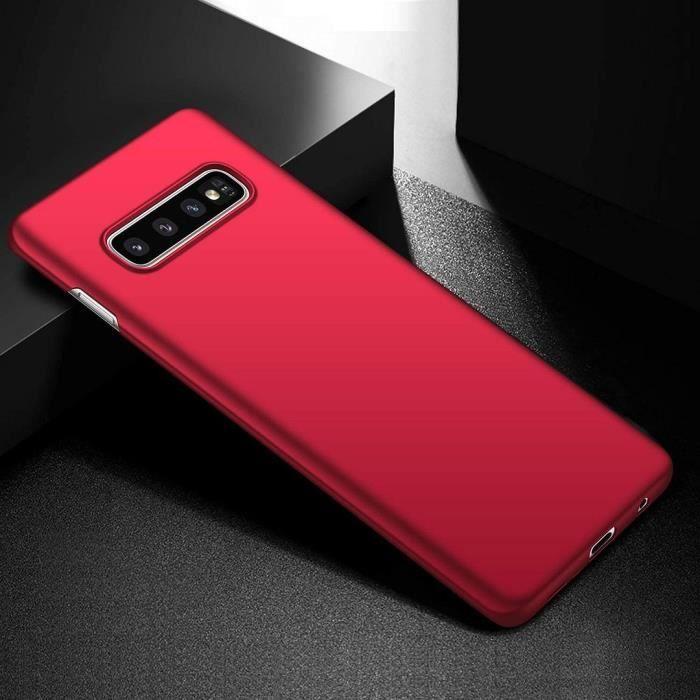 Coque de Protection - PROSHOP - Samsung Galaxy S10 Plus - Silicone Rouge - Anti-Choc - 3 Couches