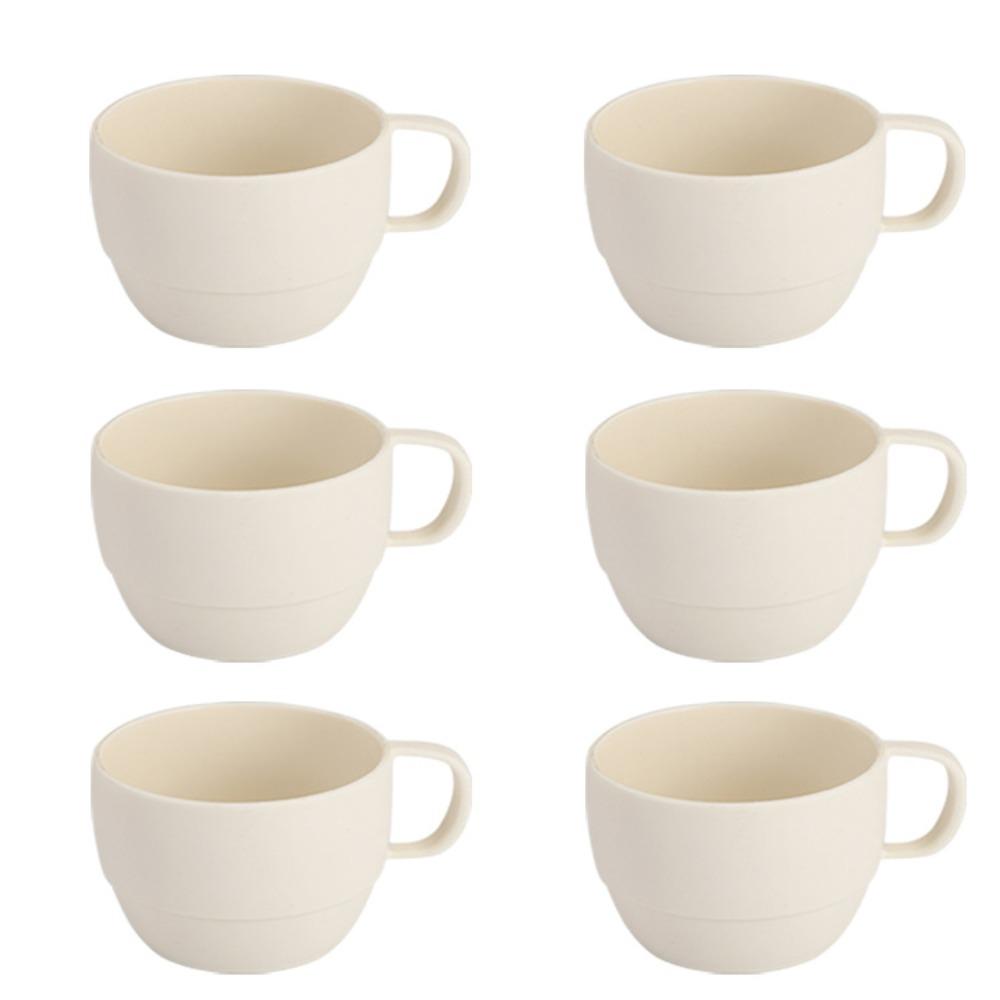 6PCS Microwave-safe Plastic Coffee Cup Thickened Family Tea Cup Durable Drink Cup  Kindergarten