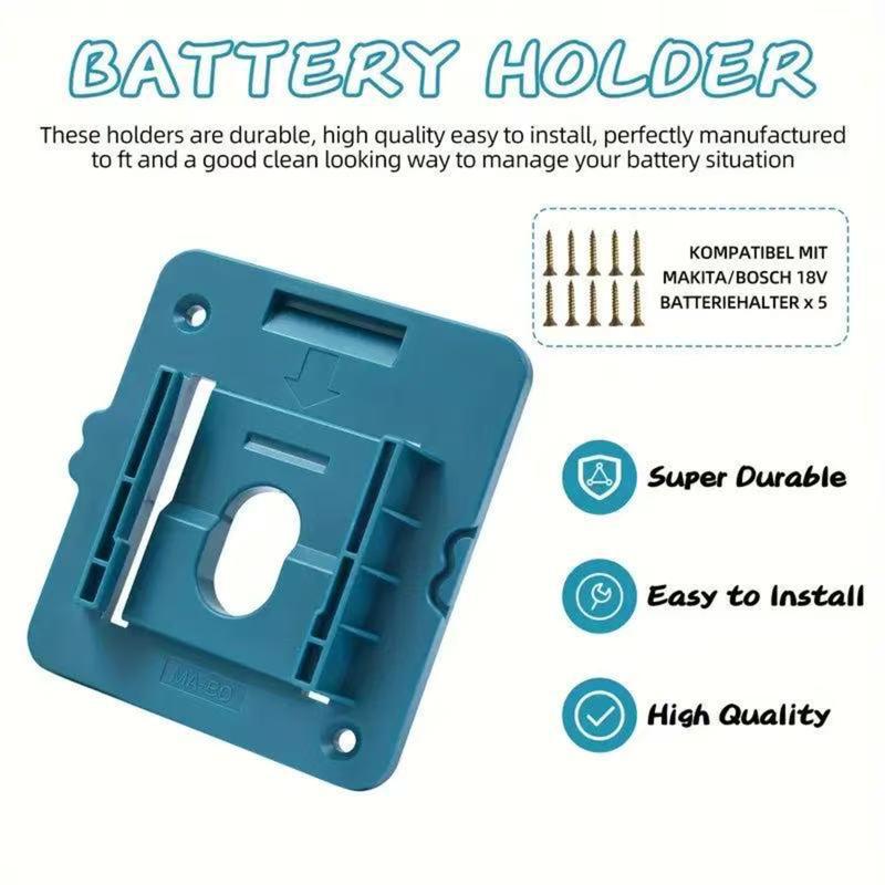 1Pc/5Pcs Wall Mount Dock Battery Holder For 18V Battery Compatible With BL1860 BL1850 BL1840 BL1830 With Screws