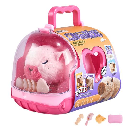 Electric Plush Capybara Toy Interactive Simulation Sound Walking Animal Toy Toddlers Boys Girls Educational Baby Tummy Time Crawling Animal Toy