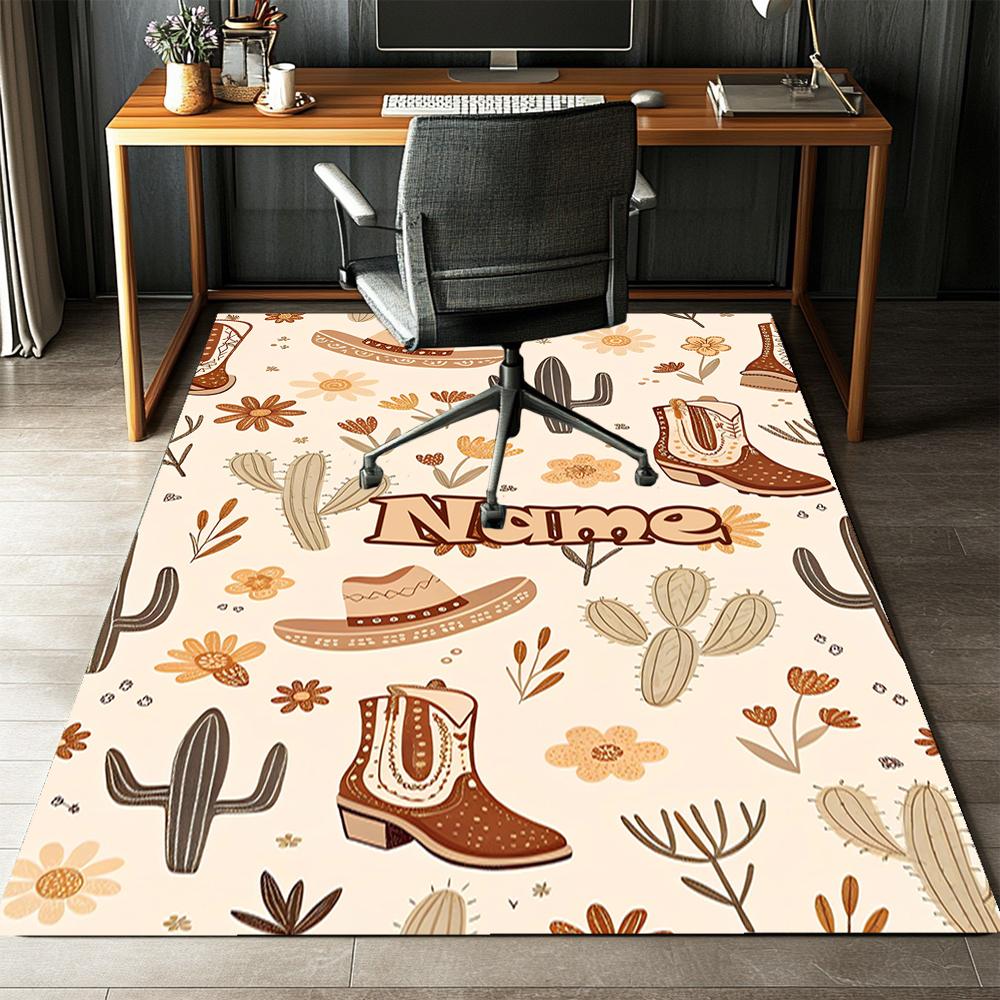 Custom Name LNTB002260915X1005==cowboy Printed Carpet,Rug for Office Chair Living Room Bedroom Kitchen Room Decor Gifts.