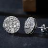 Round Cut Moissanite 925 Silver Stud Earrings 14K White Gold Plated Earring
