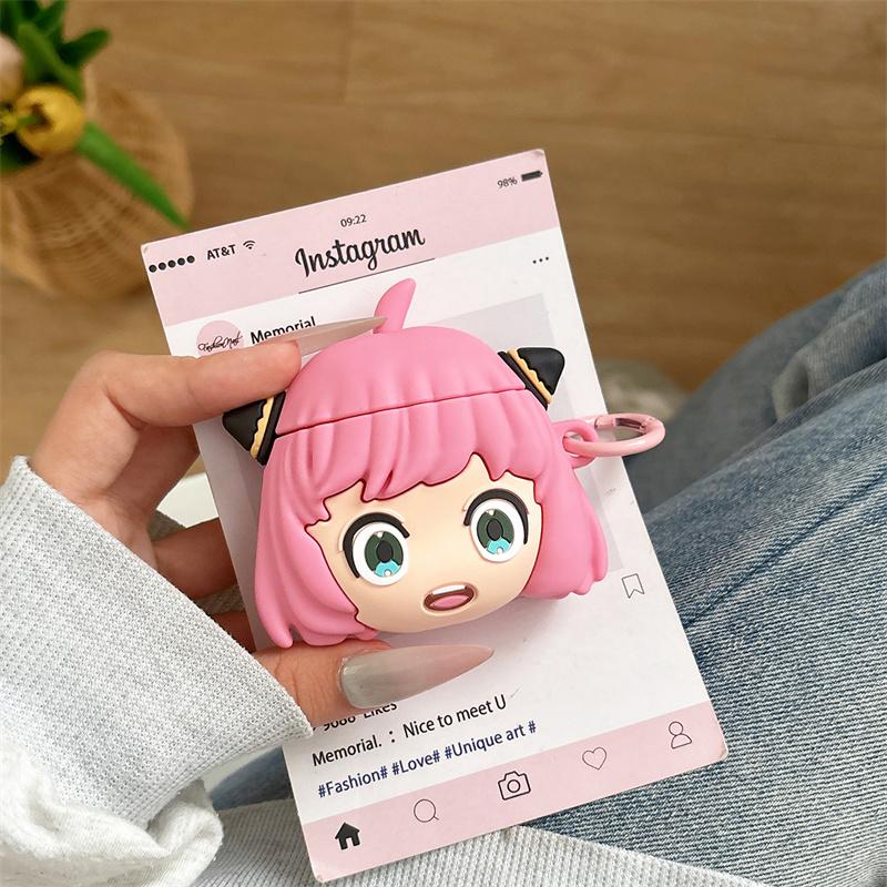 Japanese Cartoon Anime Anya Earphone Case for AirPods 4 2024 Silicone Wireless Heapdhone Cover for AirPods Pro 2 for Airpods 3 2