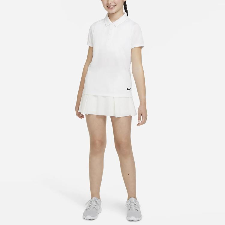 Nike Футболка-поло с коротким рукавом и логотипом Dri-FIT Victory Solid, детские топы белого цвета DN1967-100
