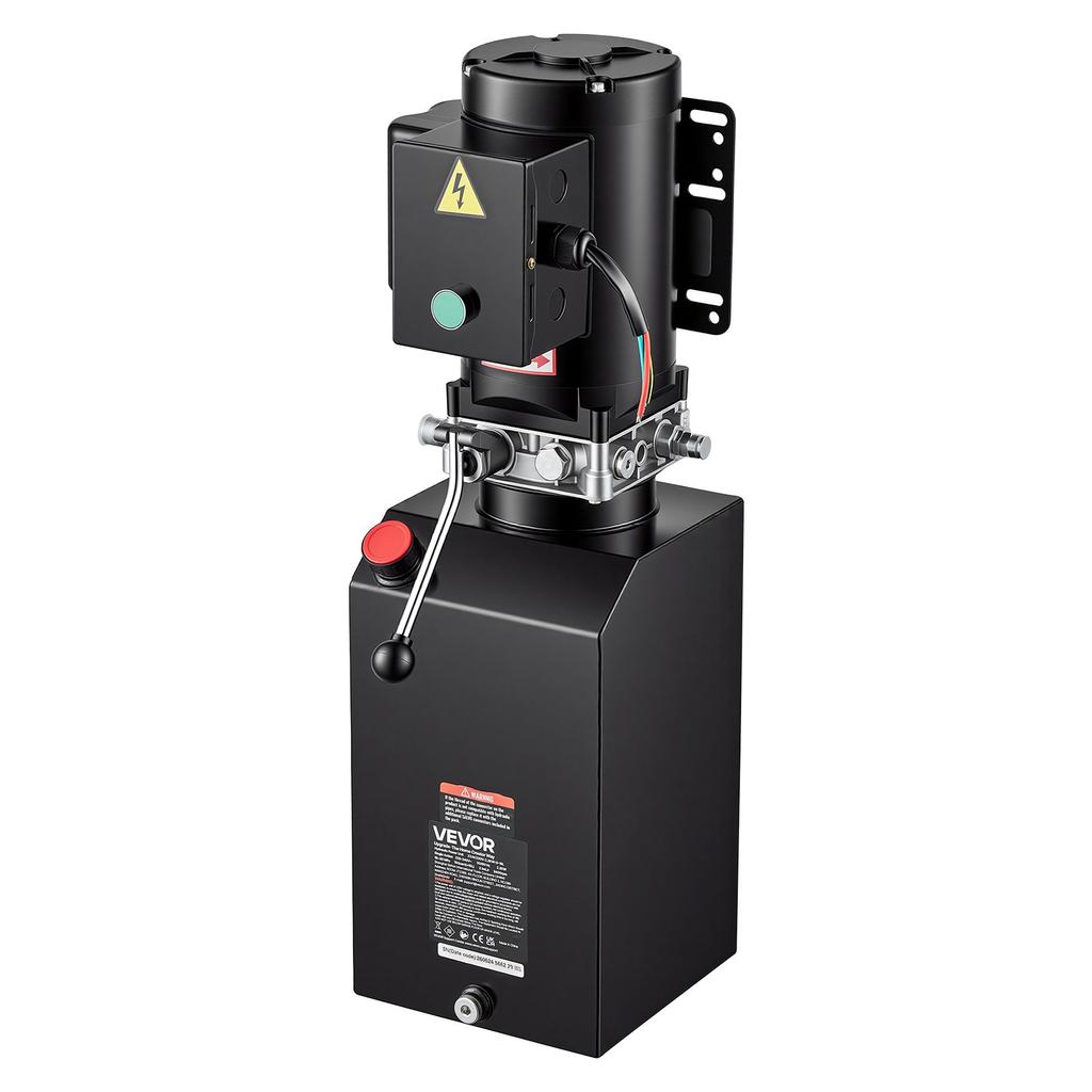 VEVOR 15L Hydraulic Pump, 2.2KW Hydraulic Dump Trailer Pump Single Acting, 22Mpa Max Relief Pressure, 6.3L/Min Flow Rate