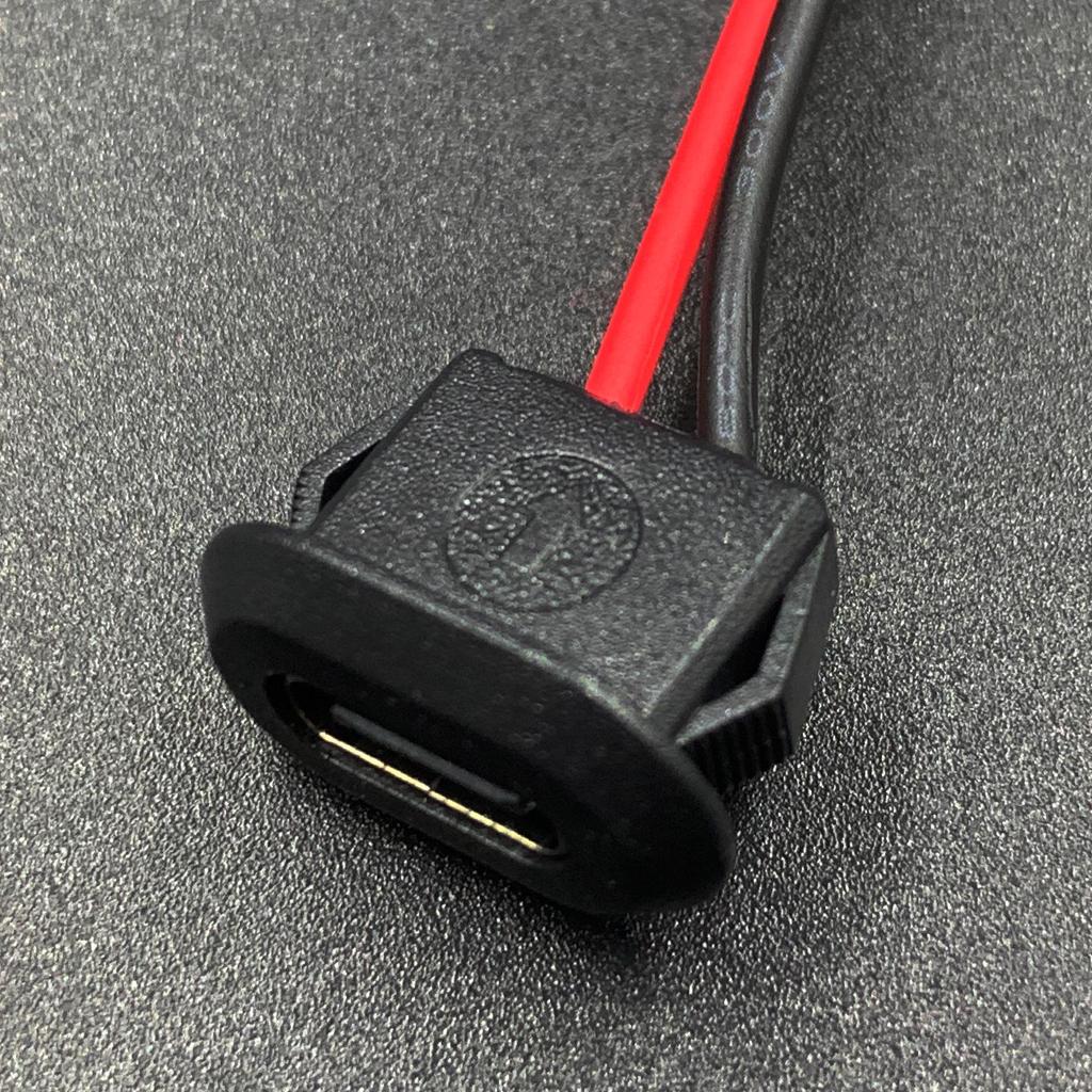 Разъем USB Type-C Female с кабелем, ток 3А, для DIY ремонта настольной лампы, игрушки, зарядный порт, водонепроницаемый USB-разъем.