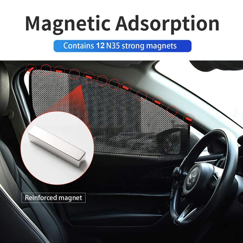 Magnetic Car Sun Shade UV Protection Car Curtain Car Window Sunshade Side Window Mesh Sun Visor Summer Protection Window Film