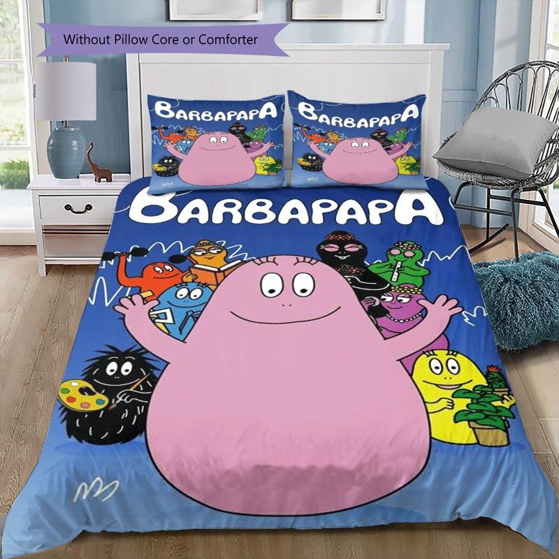Barbapapa Family Bath Time 3Pcs Bedding Set, Duvet Cover with 2 Pillowcases, No Core