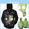 Invader Zim Costume Printed Men Zipper Hoodie Sweatshirt In Comfortable Soft Material