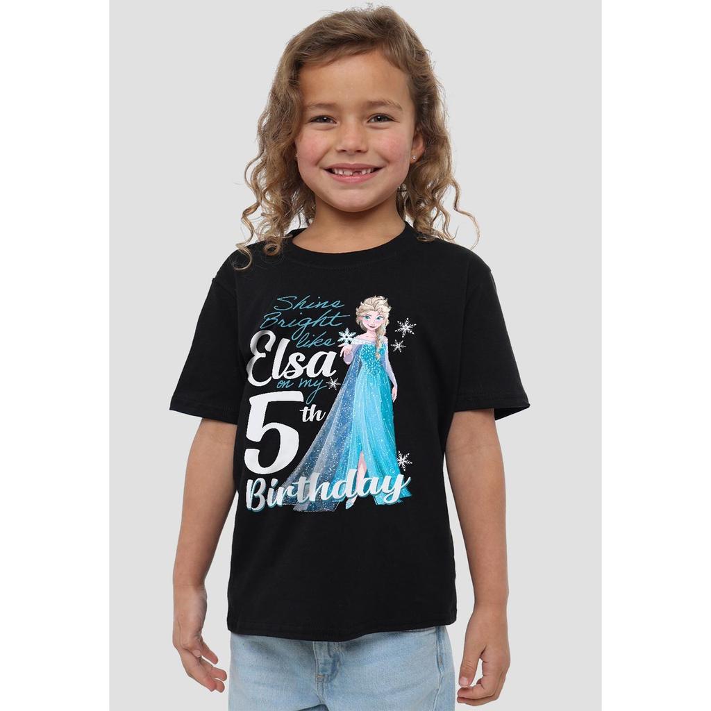 frozen Childrens/Kids Bright Like Elsa 5th Birthday T-Shirt