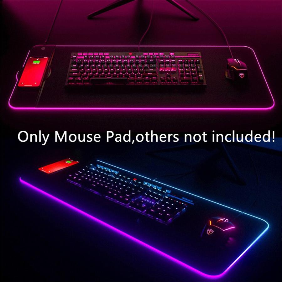 RGB Игровой Беспроводной Зарядный Коврик для Мыши Цветной Светящийся Резиновый Коврик для Мыши для ПК Ноутбука Клавиатуры Настольный Коврик