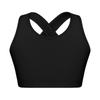 Kids Girls Cirss Cross Back Crop Vest Top for Gymnastics Dance Yoga Running Costume