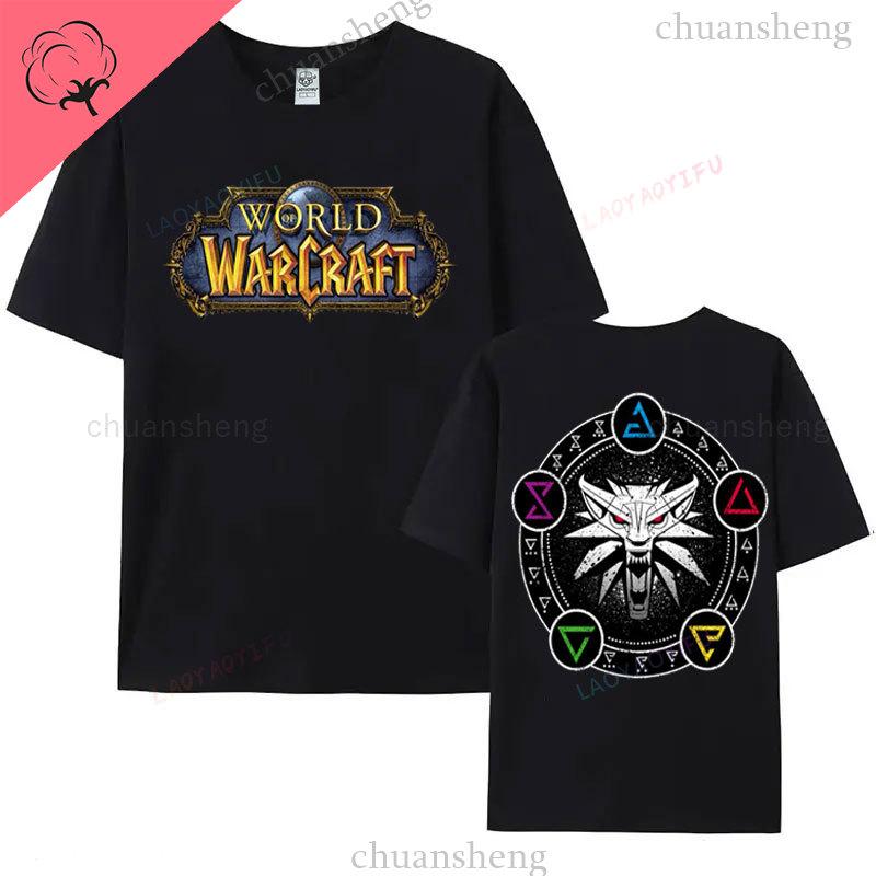 World of Warcraft Gaming T Shirt Hiphop Game Printed Tee Top Loose Comfort Clothing Summer Unisex Hot Sale Tees 100 Cotton