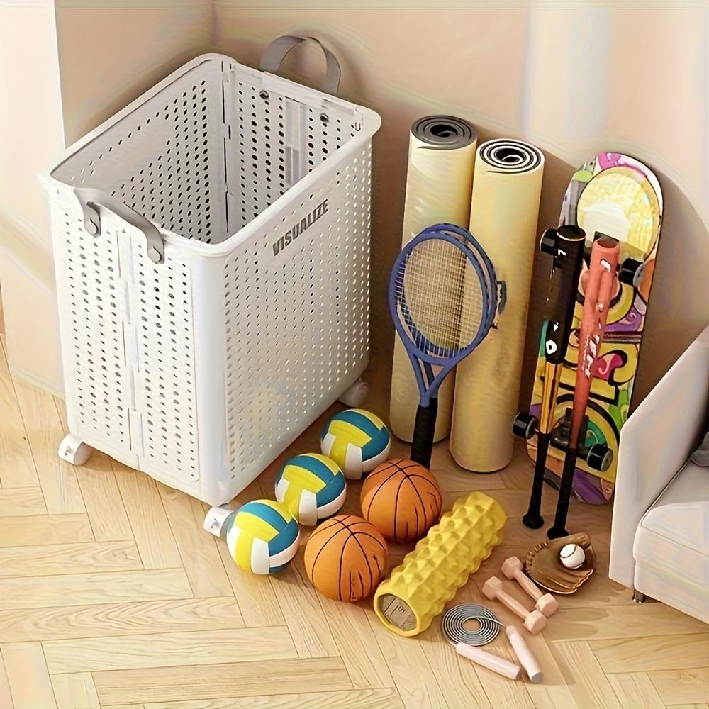 Rolling Laundry Basket with Lid - Personal Care Product Dispenser and Storage Box, Comes with Handle Design, Suitable for Clothes, Laundry Hamper