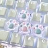 1 шт. Ручная работа Полупрозрачные Розово-голубые Кошачьи Лапки Смола Колпачки для клавиш Крестовой Переключатель Механическая Клавиатура Колпачок Клавиши Украшение Esc Wasd Колпачки Клавиш