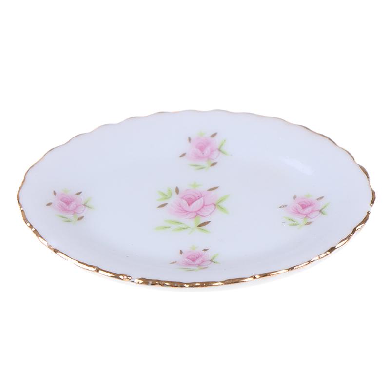 8 шт. 1/12 кукольный миниатюрный столовый сервиз фарфоровый чайный сервиз тарелки чашки