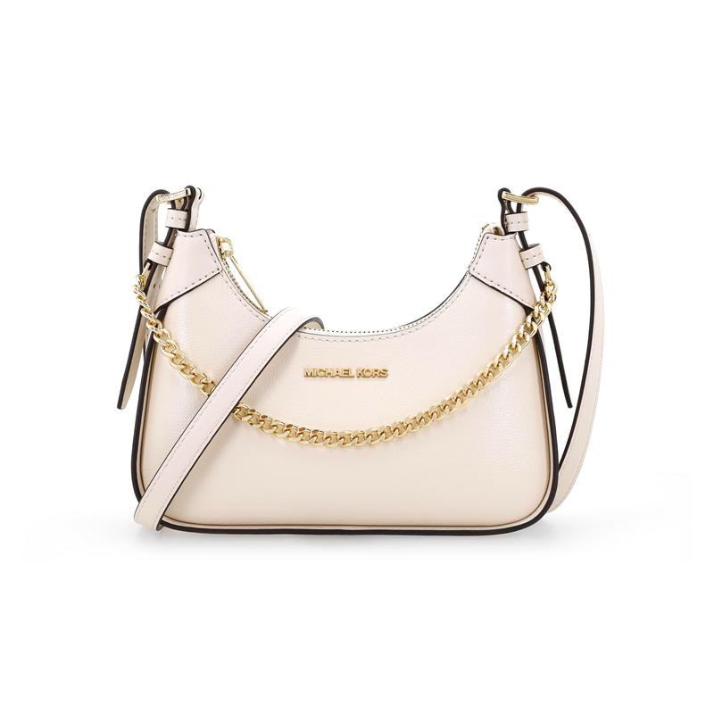 Michael Kors Wilma простая однотонная кожаная сумка через плечо с логотипом, маленький размер, женская, молочно-белая