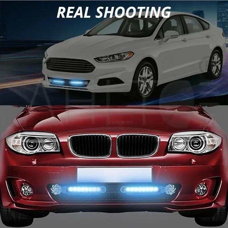 NewWind Powered Car LED DayTime Running Lights Creative Auto Auxiliary Lighting Rotation Fan Lamp Automobile Day Time Headlights