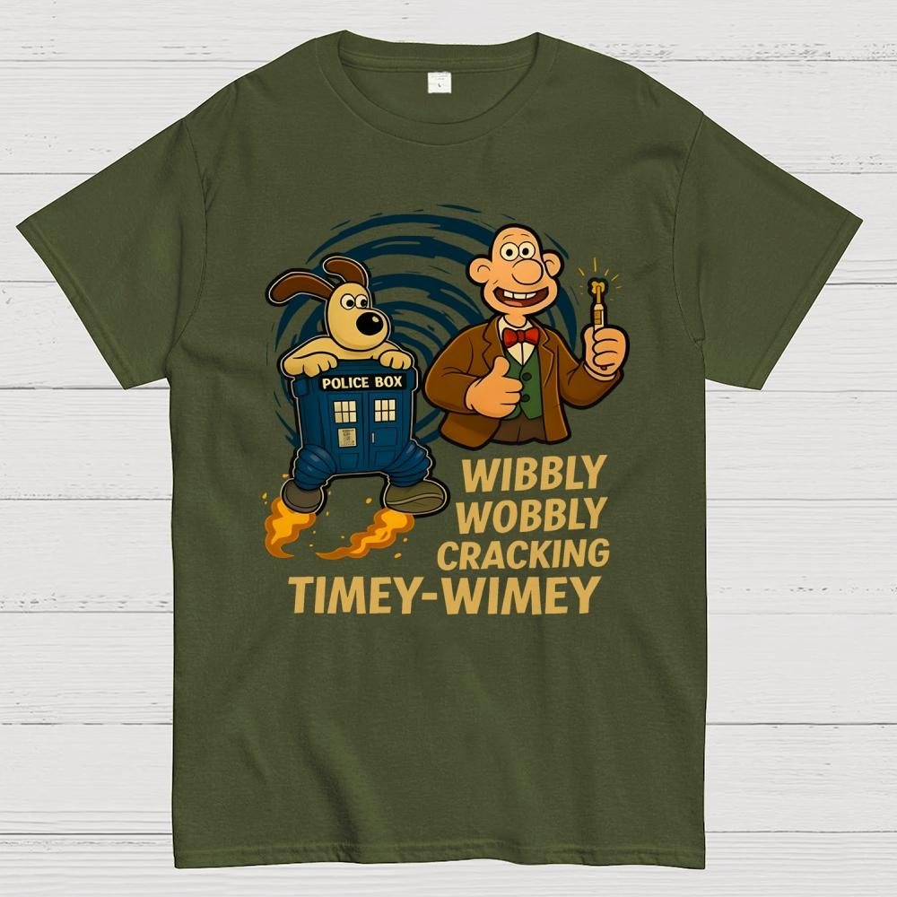 Wibbly Wobbly Cracking Timey-Wimey Unisex 100% Cotton Summer Casual Cool Loose T-Shirt