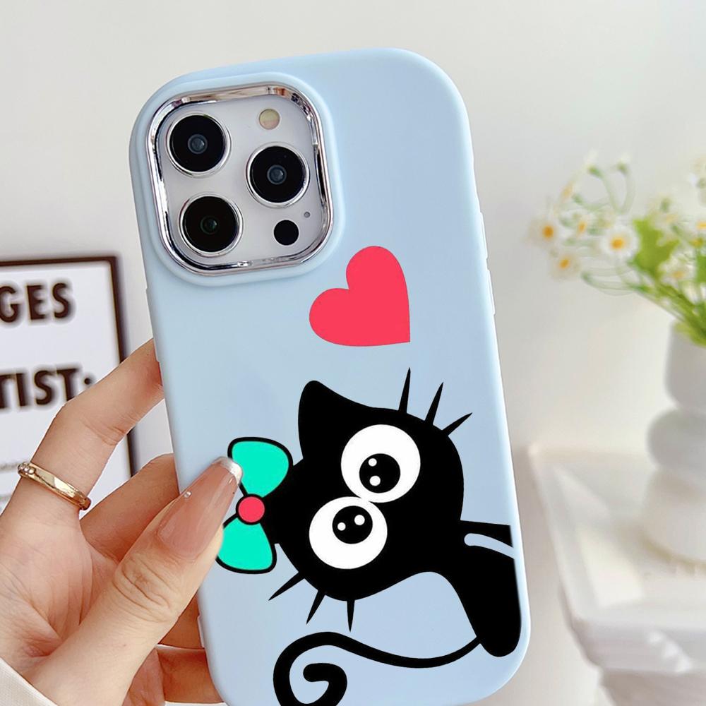 LZ11 Cat Cute Art Design Soft Phone Case for Samsung S24 Ultra S23 Plus S21 FE A16 A54 A34 A05 A06 Infinix Hot 40 30i Lens Protection Shockproof Cover