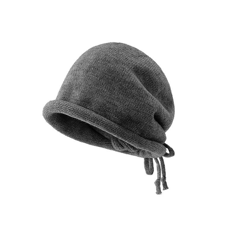 Японская простая вязаная шапка с завязками для мужчин и женщин, модная осенне-зимняя шапка Баотоу, универсальная теплая шапка Баотоу