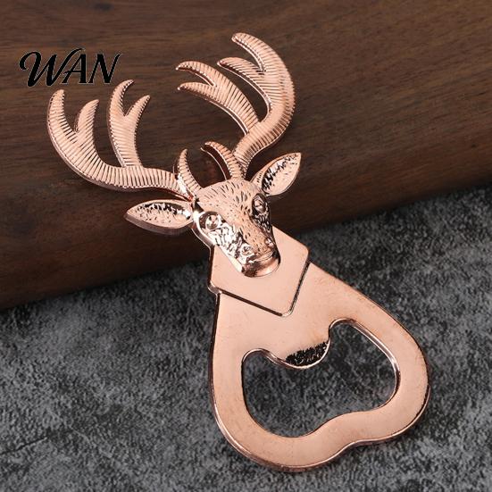 Deer Head Bottle Opener Opener, Creative Beer with Puns "One Outdoor Camping You" Meaning, Zinc Alloy Wedding Favor Gift for Groomsmen 3D