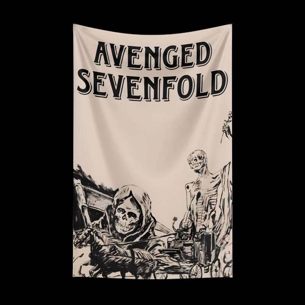 Флаг-гобелен Rock Band AAvengeds Sevenfolds Эстетичный Декор Комнаты Ткань для Фона Декор Настенного Искусства Баннер для Концерта на Открытом Воздухе Вечеринки