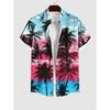 Men's Plus Size Summer Shirt 3D Print Hawaiian Shirts Button Down Shirts for Beach Vacation Short Sleeve Shirt Men's Casual Shirt