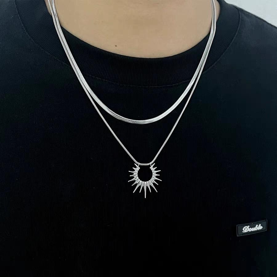 Двухслойная цепочка из костей змеи, солнце, нейтральное ожерелье, милая, классная, женская, легкая, роскошная, высокого класса, цепочка на ключицу