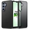 Protective Case - BOOLING - for Samsung Galaxy A14/A14 5G - Translucent Rigid Back - Black Silicone - Shockproof