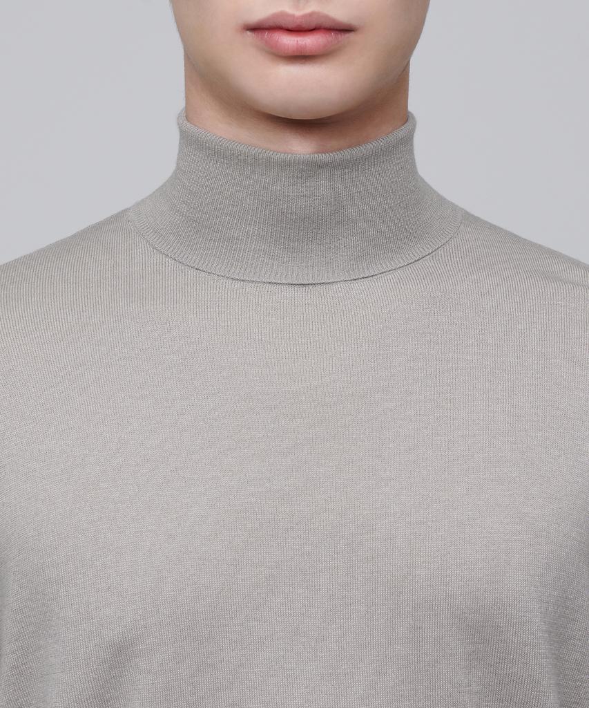 MUSINSA STANDARD Merino Wool Blend High-Gauge Turtleneck Knit [Mushroom]