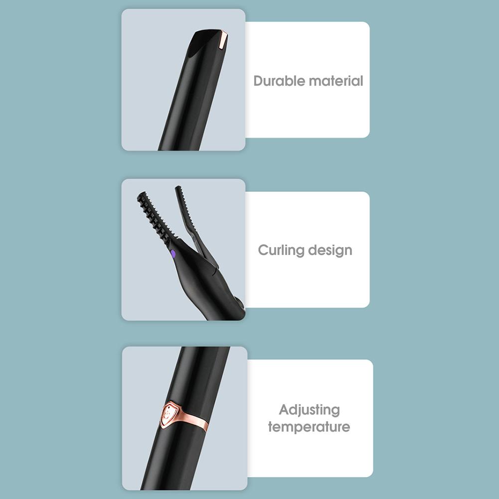 Электрические щипцы для завивки ресниц, портативные электрические щипцы для завивки ресниц с зарядкой через USB, трехскоростные щипцы для завивки ресниц с контролем температуры