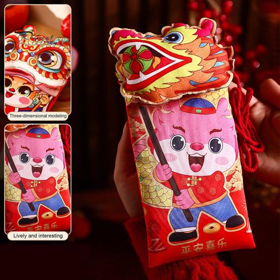 2024 год Дракона, красный конверт, мультяшный китайский Новый год, красный пакет из ткани Хунбао, подарок, денежный конверт, украшение для вечеринки в честь Лунного года