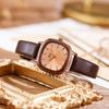 Retro Women's Niche Square Large Dial Women's Belt Quartz Waterproof Simple Watch for Women