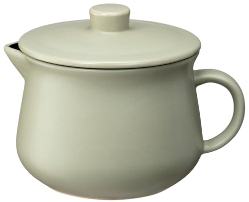 Ishigaki Cooking Pot, Olive Green, Approx. 18cm W x 14cm D x 13.3cm H, 1.1L Capacity, DL Gyutto Pot, Waterless Cooking, Microwave Cooking, Easy and Si
