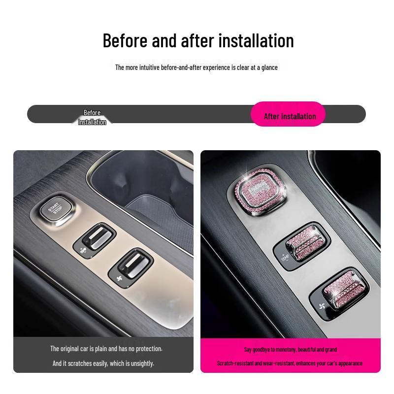 Xiaomi SU7 Diamond-Embellished Interior Stickers for Center Console and Car Logo Customization
